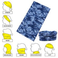 Promotional Blue Camouflage Printed Custom Seamless Style Buff Mask Neckerchief